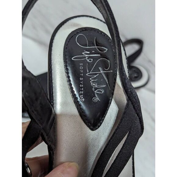 Life Stride Women's Open Toe Soft System Black Fabric Upper Sandal Size 7M - Picture 2 of 7